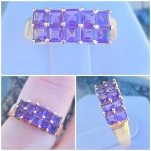 Vintage solid 10kgold genuine amethyst ring size 7